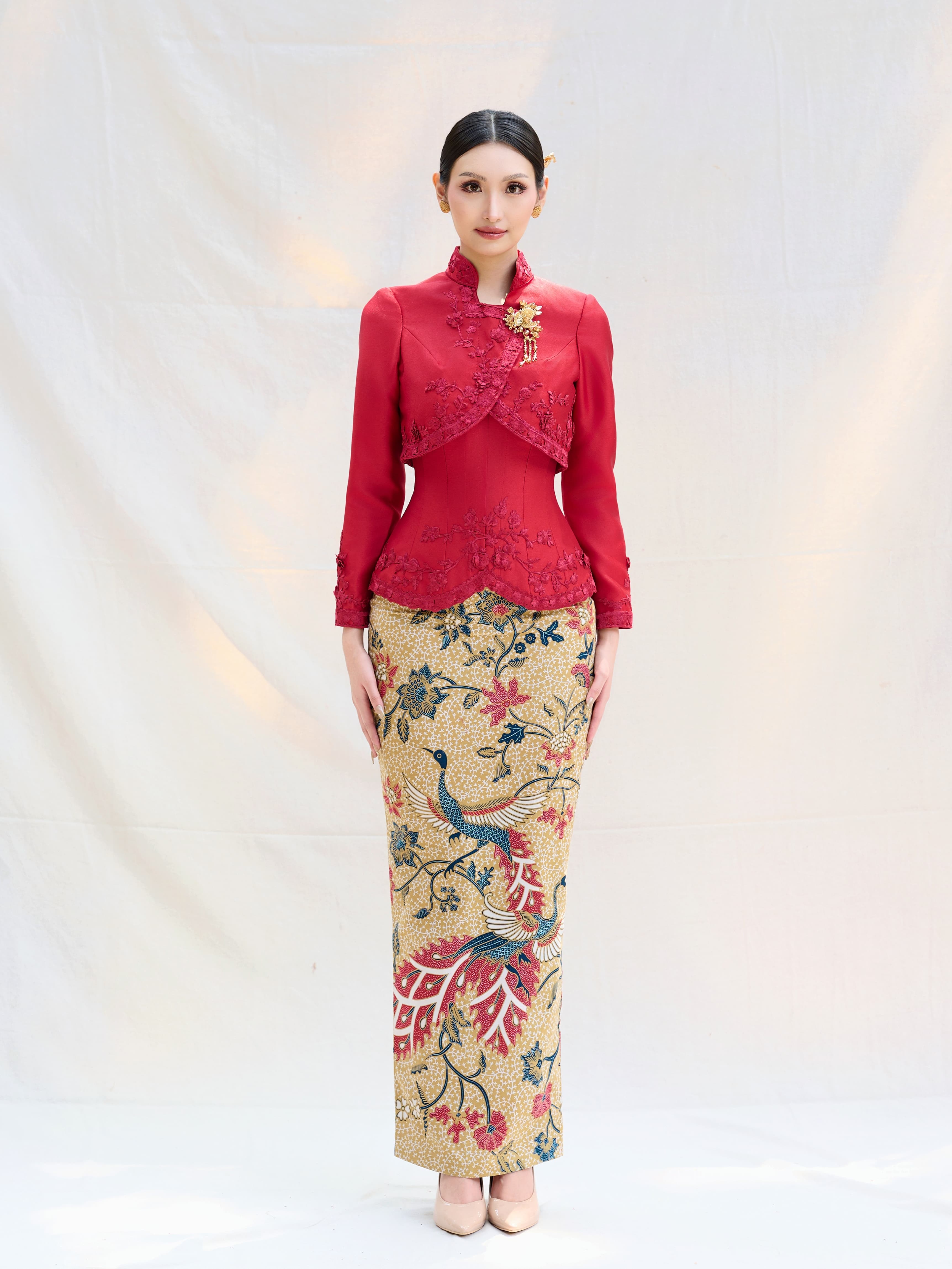 Crimson Peafowl Kebaya