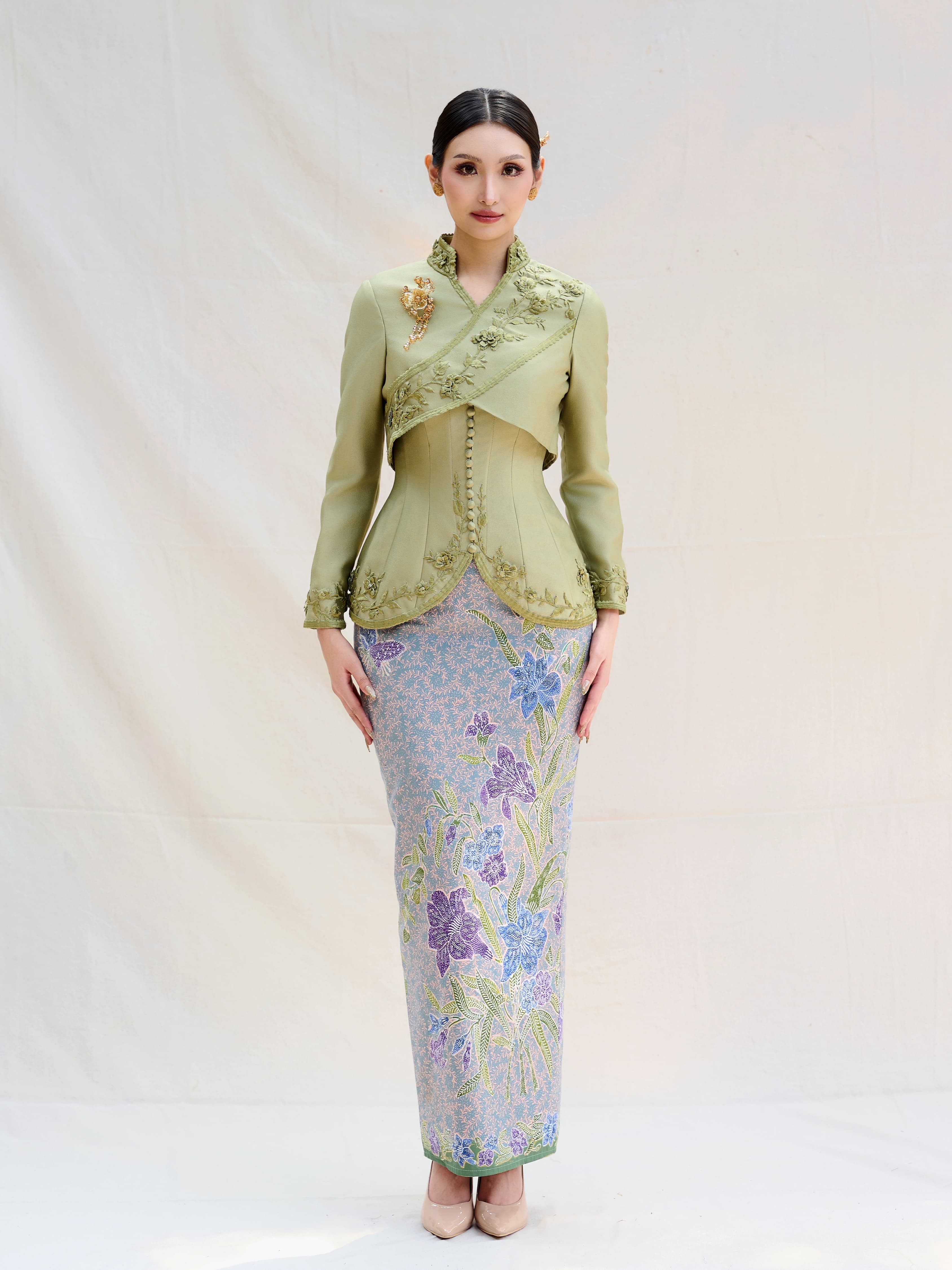 Sage Blossom Two Piece Kebaya